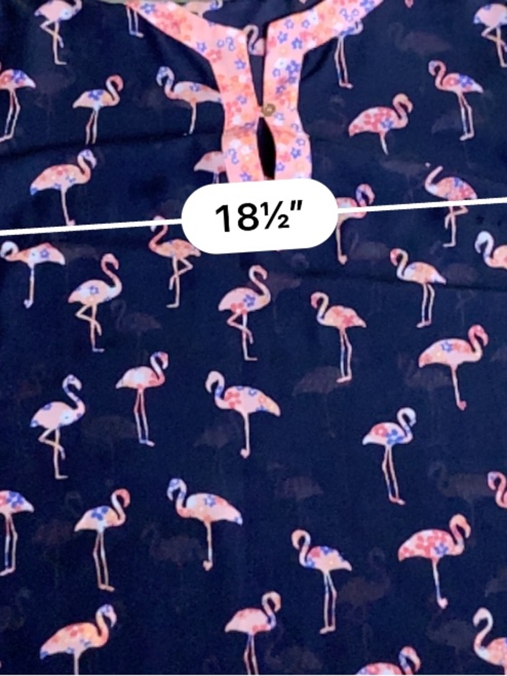Talbots Flamingo Print Sheer Tunic Cover Up Navy Pink Size S Beach Swim Top - Picture 13 of 14